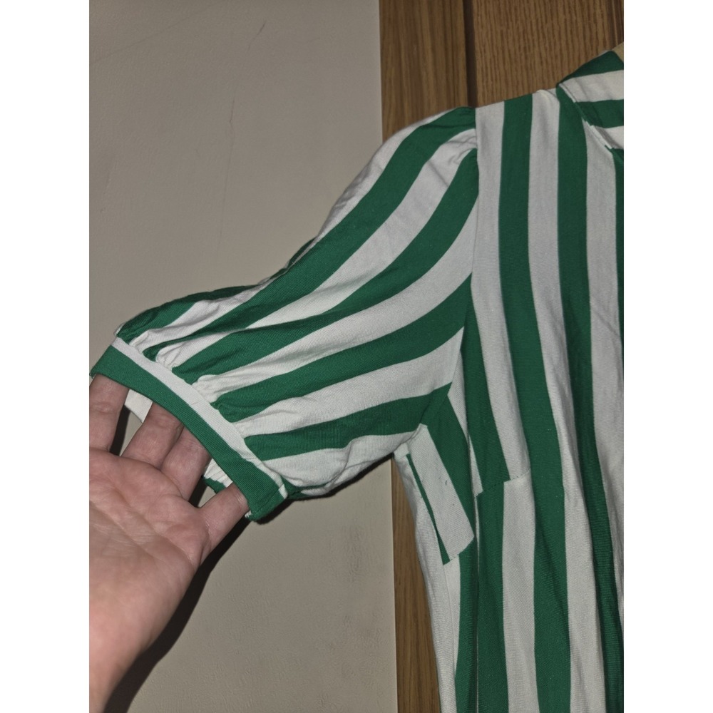Boden Dress Womens Size US 6R Green White Striped Button Up Midi Shirt - Picture 3 of 16